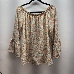 Dress up small floral 3/4 sleeve 23 1/2 p2p22” length new off shouldered